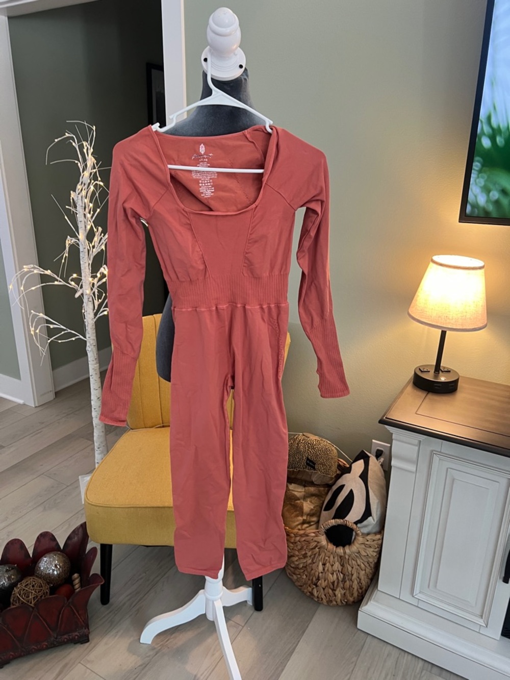 FP Movement by Free People Rust Long-Sleeve Jumpsuit
